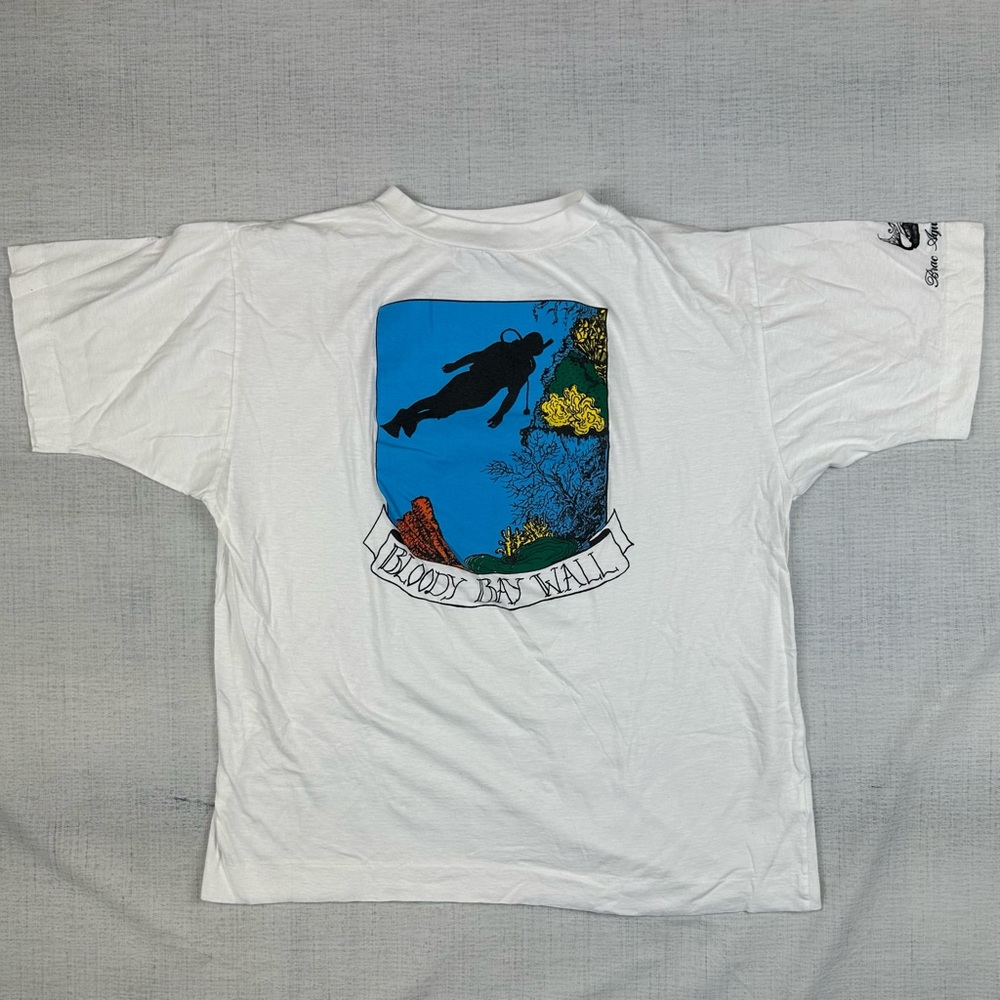 Swan Brand Vintage 80s bloody bay wall  combed cotton tee size xl